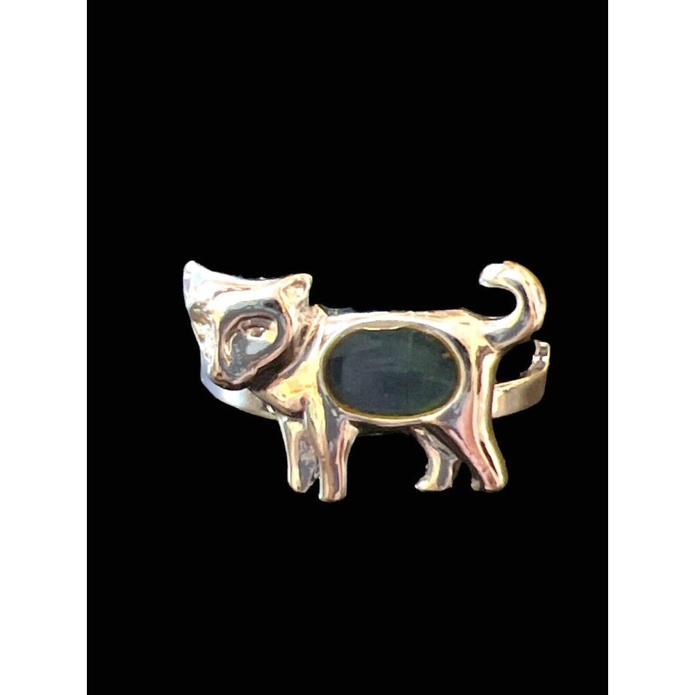 Silver Adjustable Metal CAT Ring